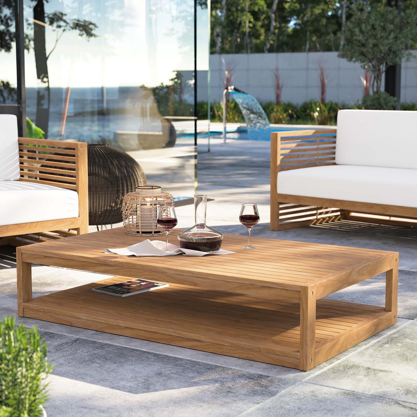 Modway Carlsbad Teak Outdoor Coffee Table