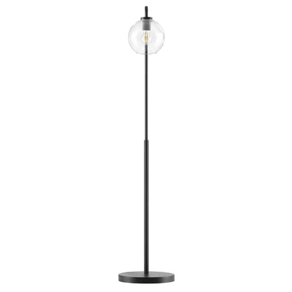 Silo Glass Globe Floor Lamp with clear glass globe and black metal stem by Modway on Tampa Home & Garden Store