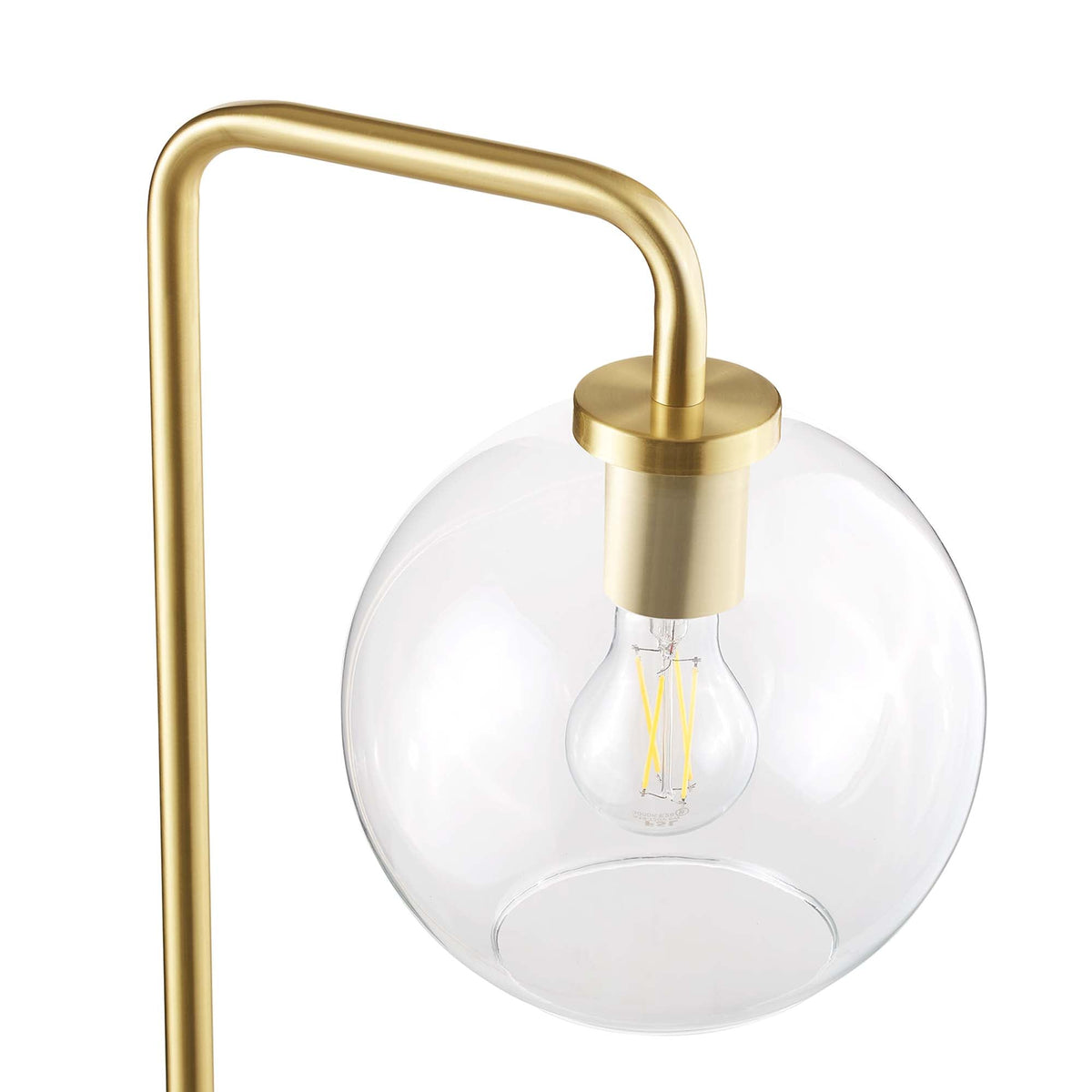 Silo glass globe floor lamp brass metal frame with clear glass shade by Modway on Tampa Home & Garden Store
