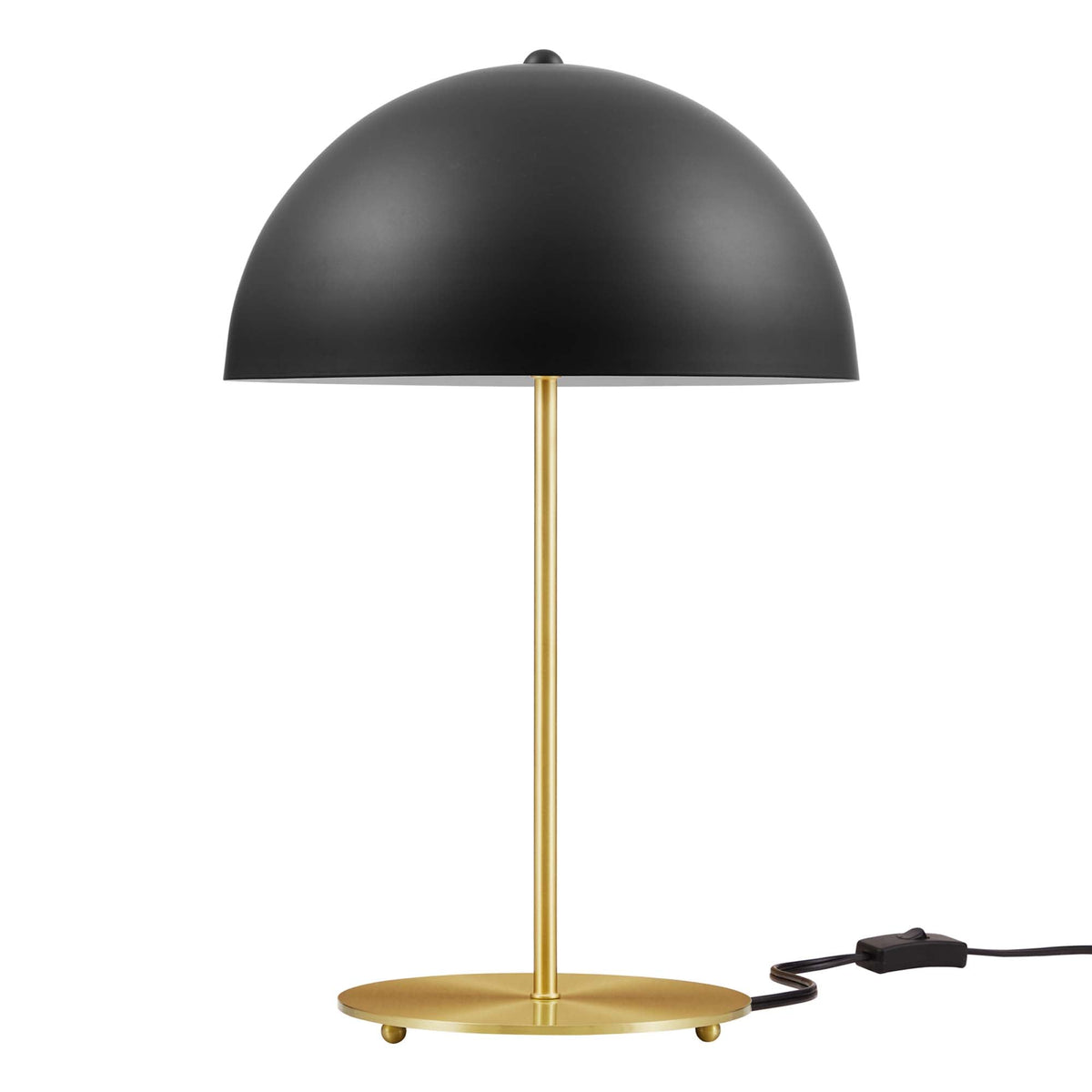 Ideal Metal Table Lamp by Modway, black dome shade with gold stem on Tampa Home & Garden Store