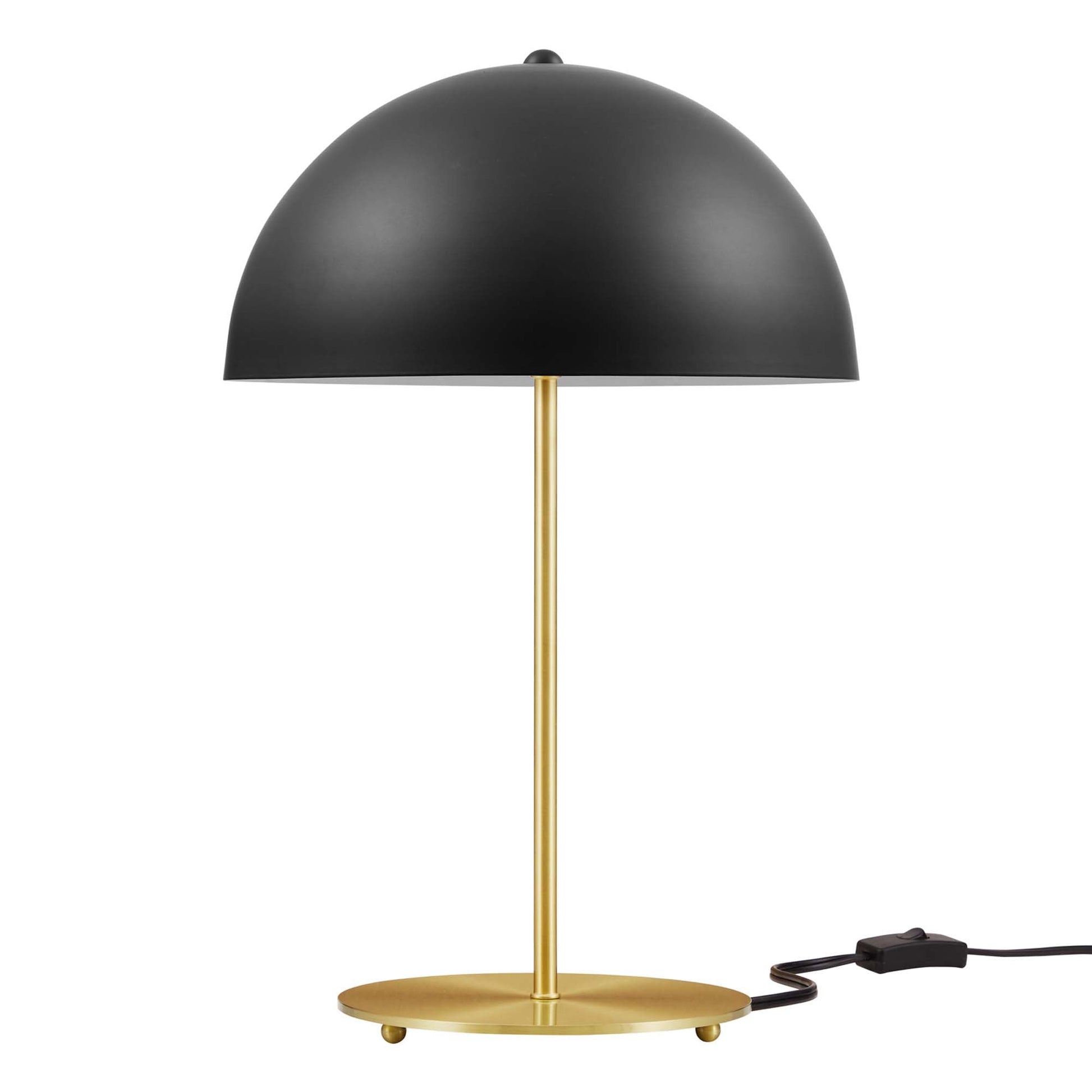 Ideal Metal Table Lamp by Modway, black dome shade with gold stem on Tampa Home & Garden Store