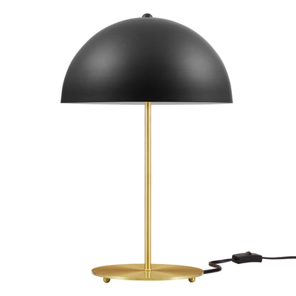 Ideal Metal Table Lamp by Modway, black dome shade with gold stem on Tampa Home & Garden Store