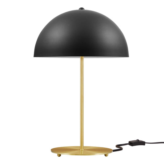 Ideal Metal Table Lamp by Modway, black dome shade with gold stem on Tampa Home & Garden Store