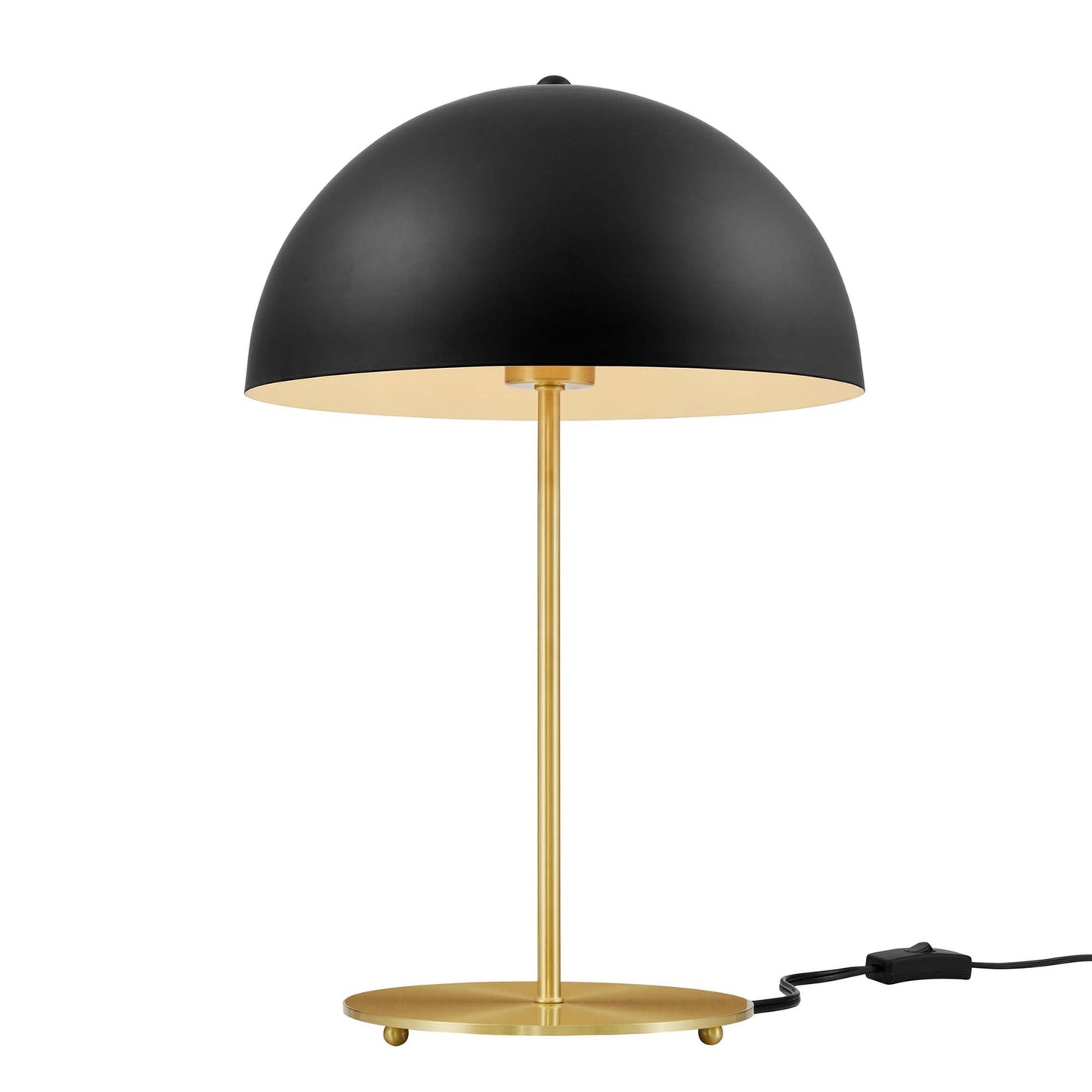 Ideal Metal Table Lamp by Modway, black dome shade with gold metal base and stem, cord included on Tampa Home & Garden Store