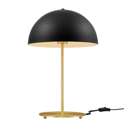 Ideal Metal Table Lamp by Modway, black dome shade with gold metal base and stem, cord included on Tampa Home & Garden Store