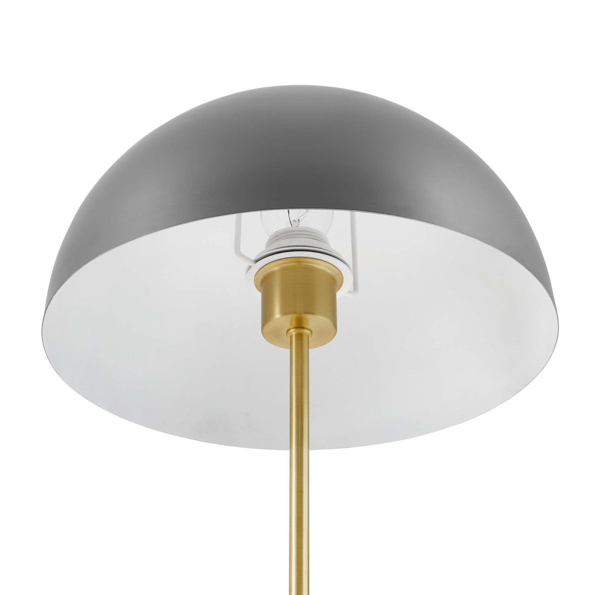 Ideal Metal Table Lamp by Modway with gray metal shade and brass stem, visible bulb on Tampa Home & Garden Store