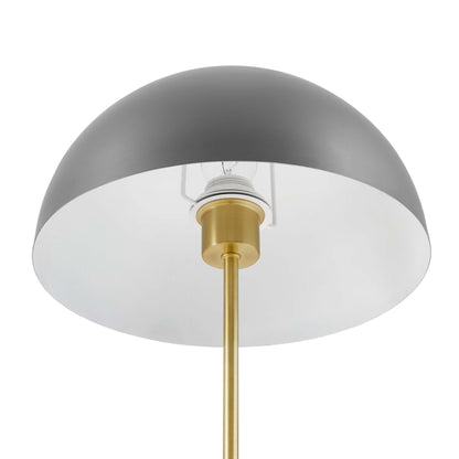 Ideal Metal Table Lamp by Modway with gray metal shade and brass stem, visible bulb on Tampa Home & Garden Store