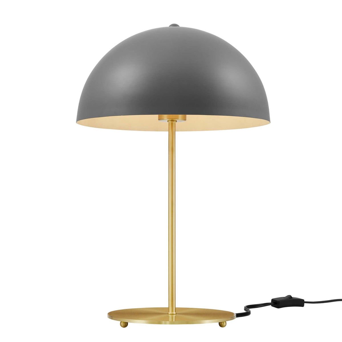 Ideal Metal Table Lamp by Modway with dark gray dome shade and gold-tone base on Tampa Home & Garden Store