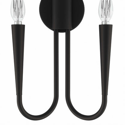 Penrose 2-Light Wall Sconce by Modway, black metal with two Edison bulbs on Tampa Home & Garden Store