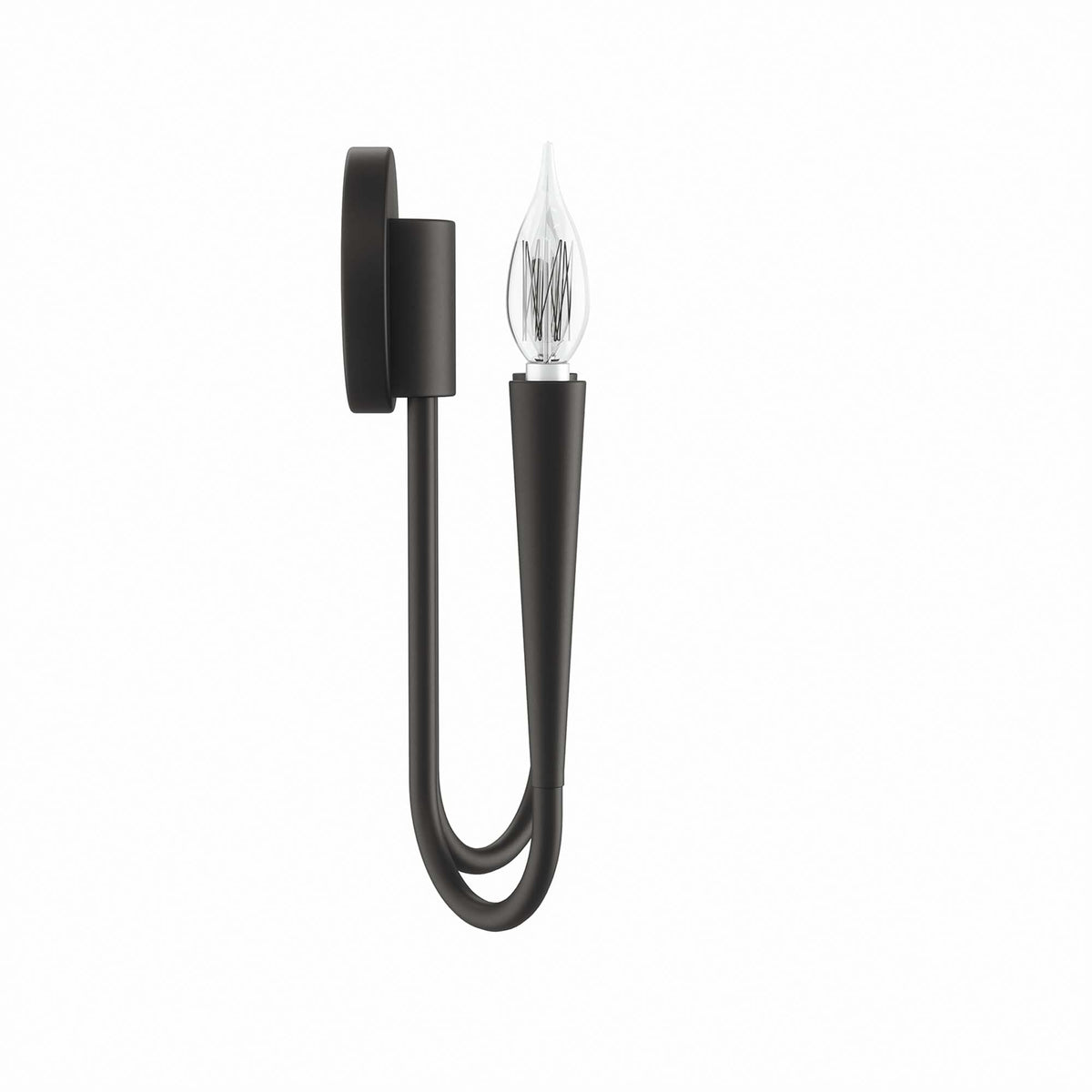 Penrose 2-Light Wall Sconce Modway in matte black metal with clear glass candle bulbs on Tampa Home & Garden Store