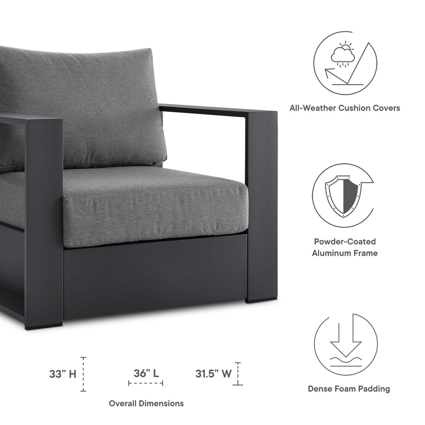 the classic Tahoe Outdoor Aluminum Armchair