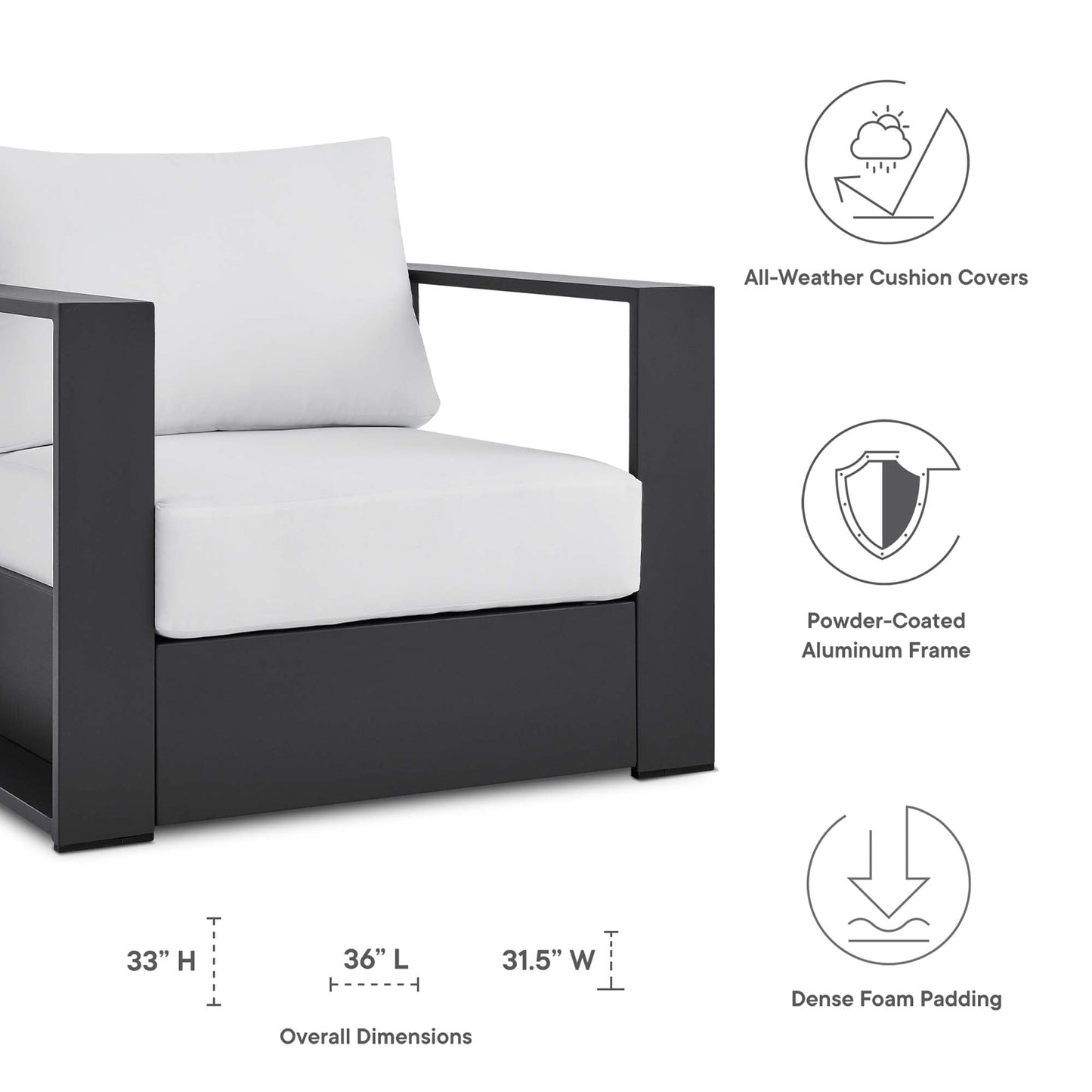 the classic Tahoe Outdoor Aluminum Armchair
