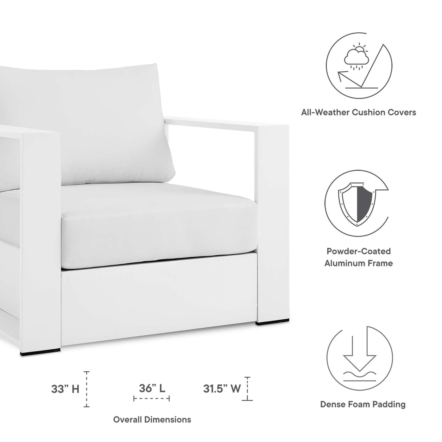 the classic Tahoe Outdoor Aluminum Armchair