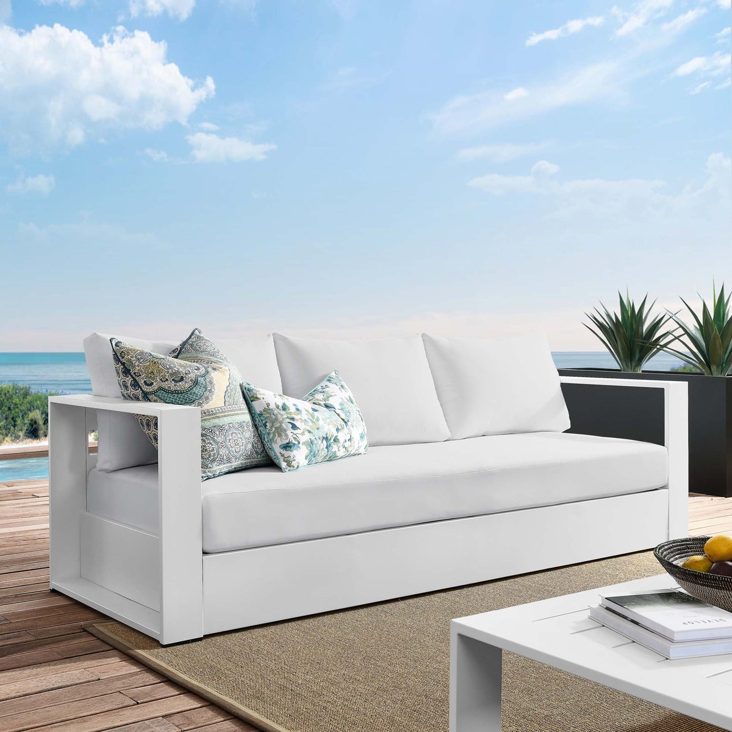 Tahoe Outdoor Patio Aluminum Sofa and Frame