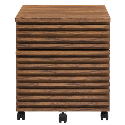 Render Wood File Cabinet by Modway in brown woodgrain finish with casters on Tampa Home & Garden Store