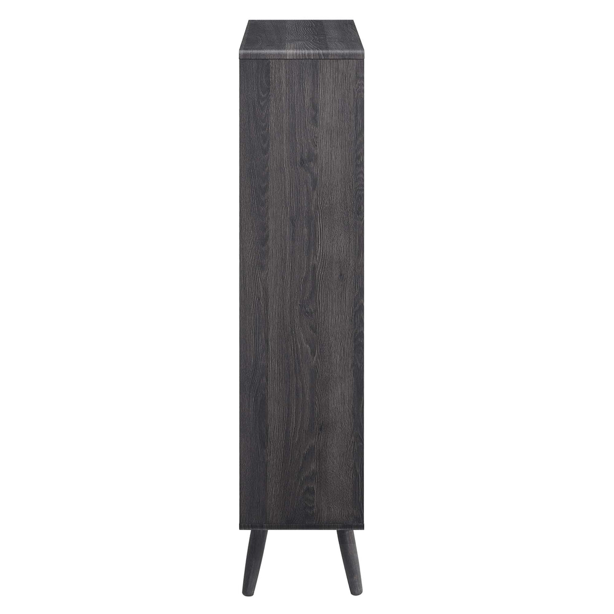 Transmit 5-Shelf Wood Grain Bookcase dark charcoal finish living room furniture on Tampa Home & Garden Store