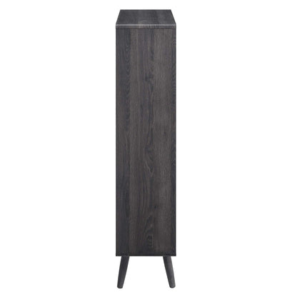 Transmit 5-Shelf Wood Grain Bookcase dark charcoal finish living room furniture on Tampa Home & Garden Store