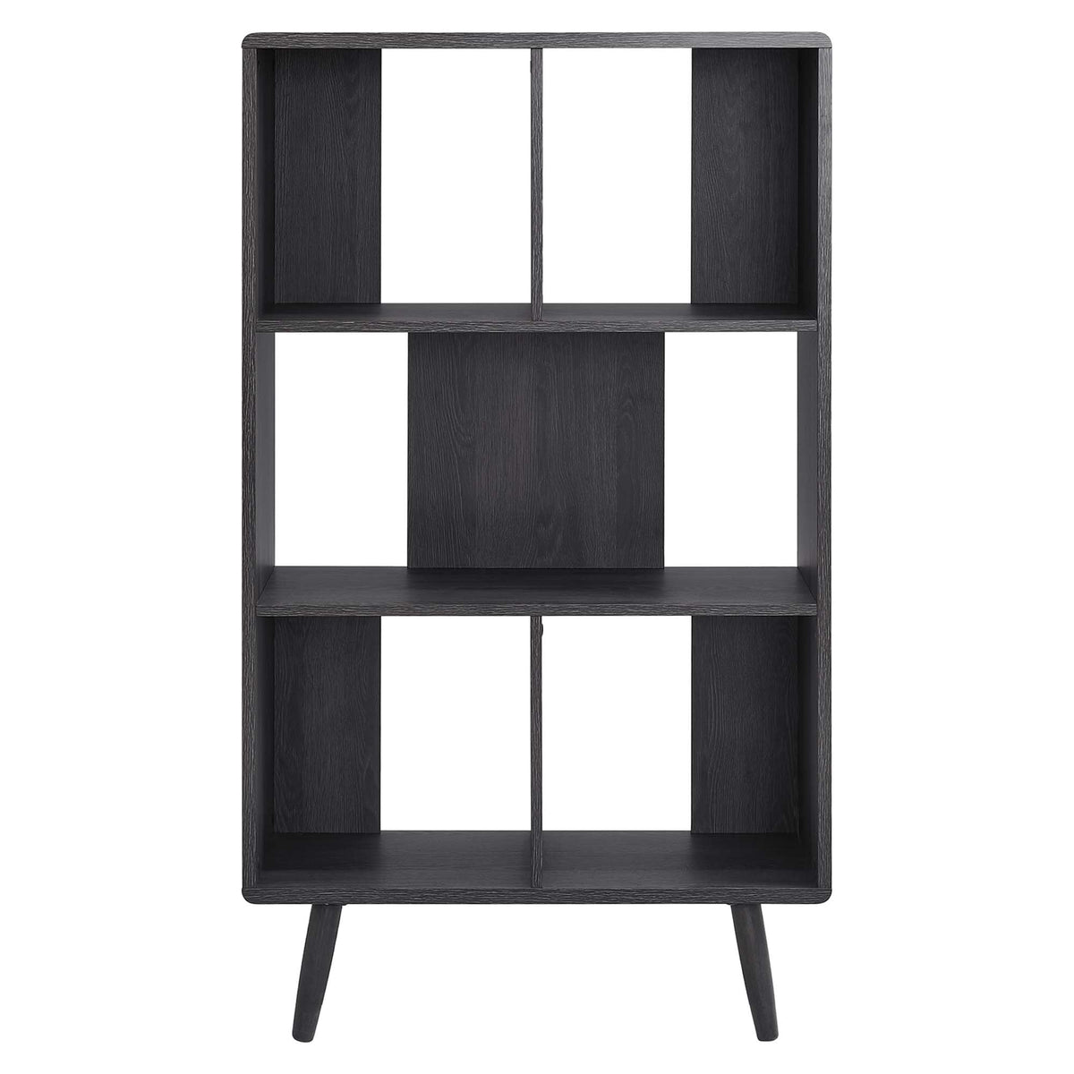 Transmit 5-shelf wood grain bookcase in dark charcoal finish by Modway on Tampa Home & Garden Store