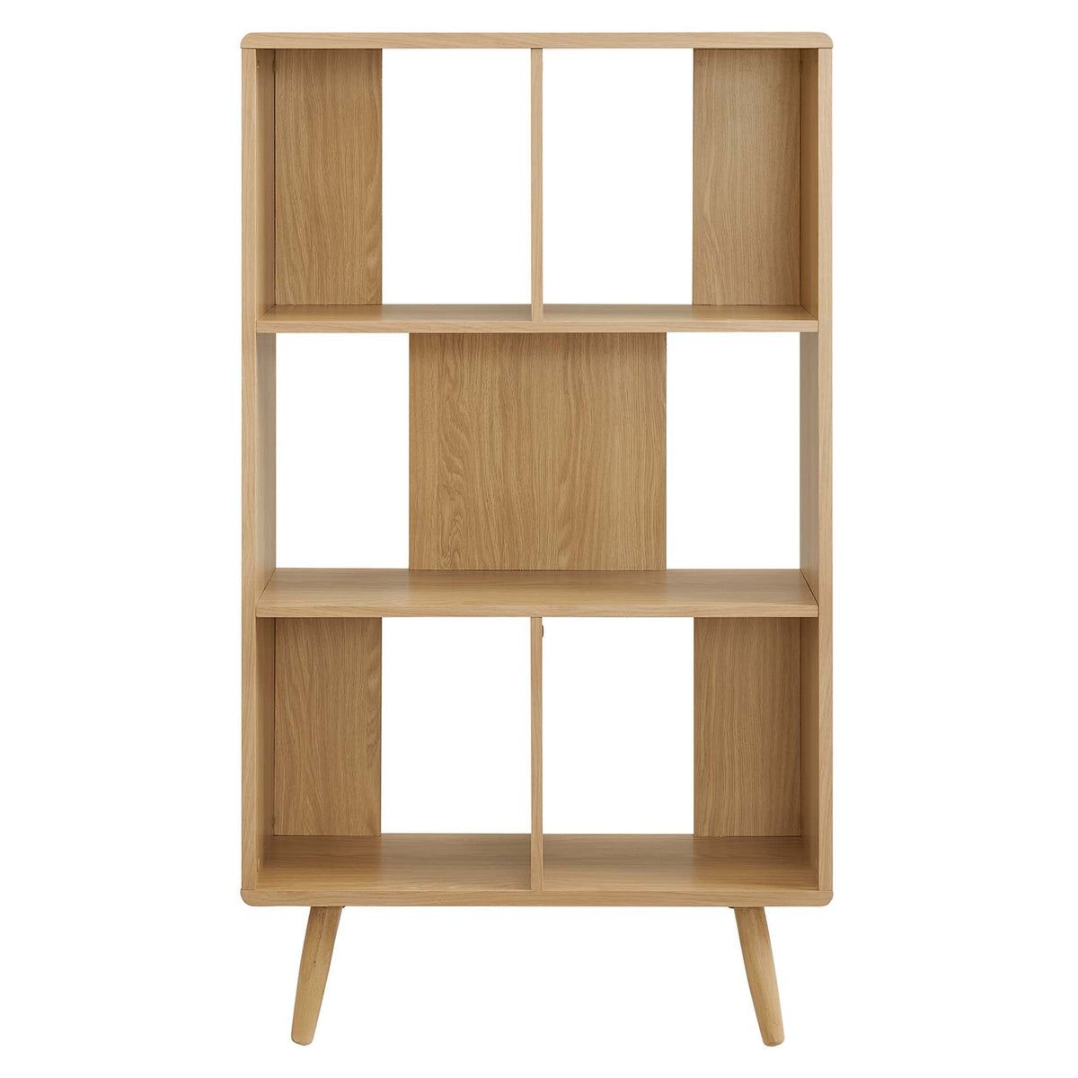 Transmit 5-Shelf Wood Grain Bookcase natural oak finish for living room by HouseOfZazla on Tampa Home & Garden Store