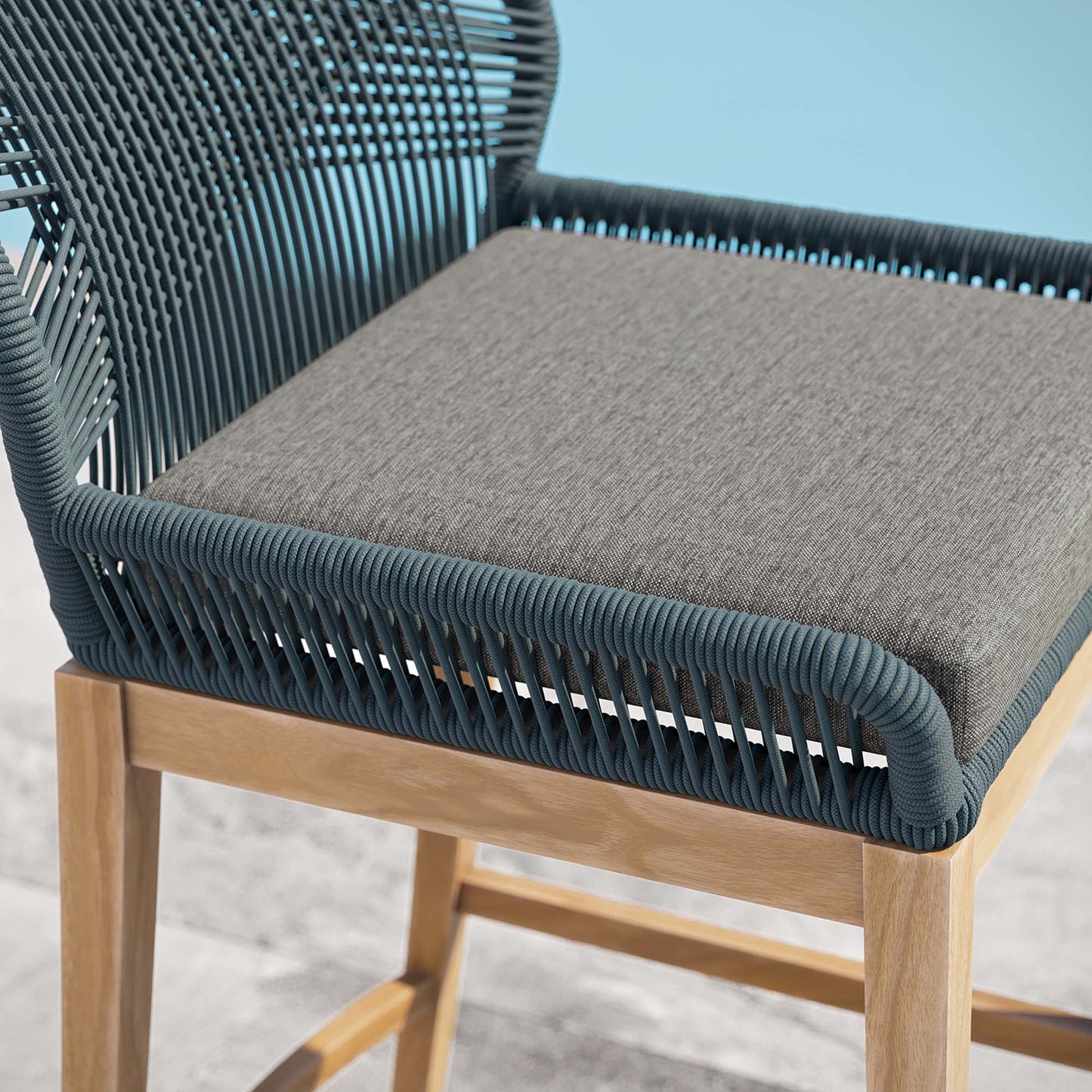 Modway Wellspring Outdoor Teak Bar Stool For Home