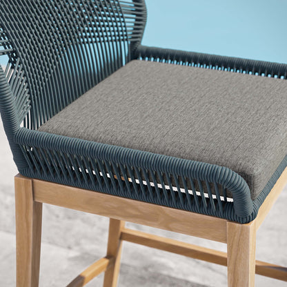 Modway Wellspring Outdoor Teak Bar Stool For Home