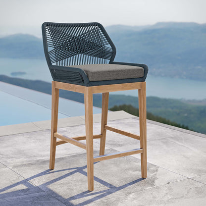 Modway Wellspring Outdoor Teak Bar Stool For Home