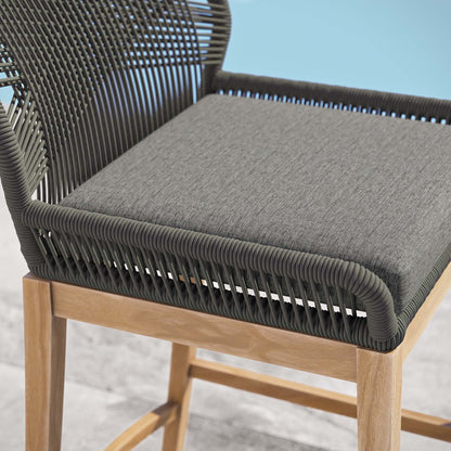 Modway Wellspring Outdoor Teak Bar Stool For Home