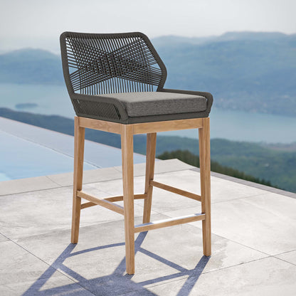 Modway Wellspring Outdoor Teak Bar Stool For Home