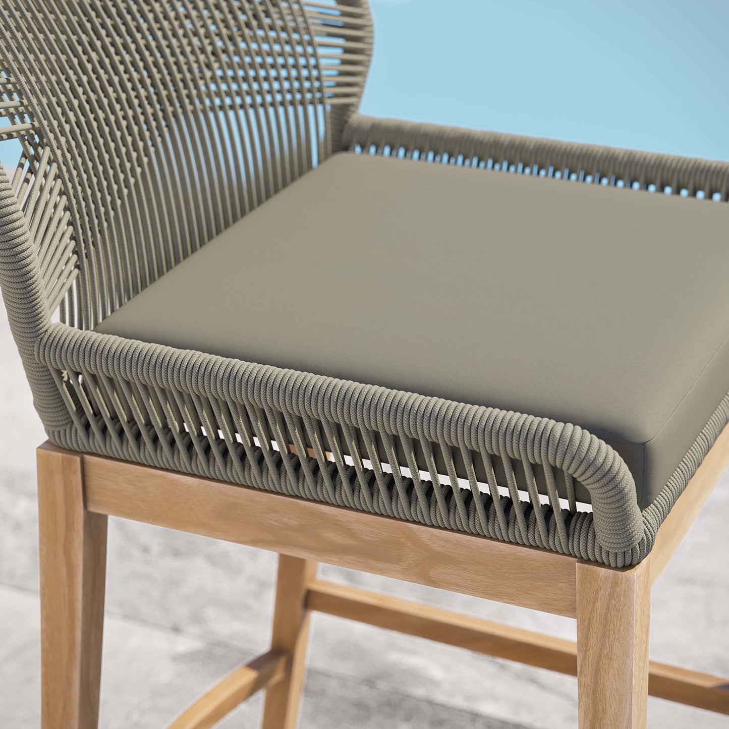 Modway Wellspring Outdoor Teak Bar Stool For Home