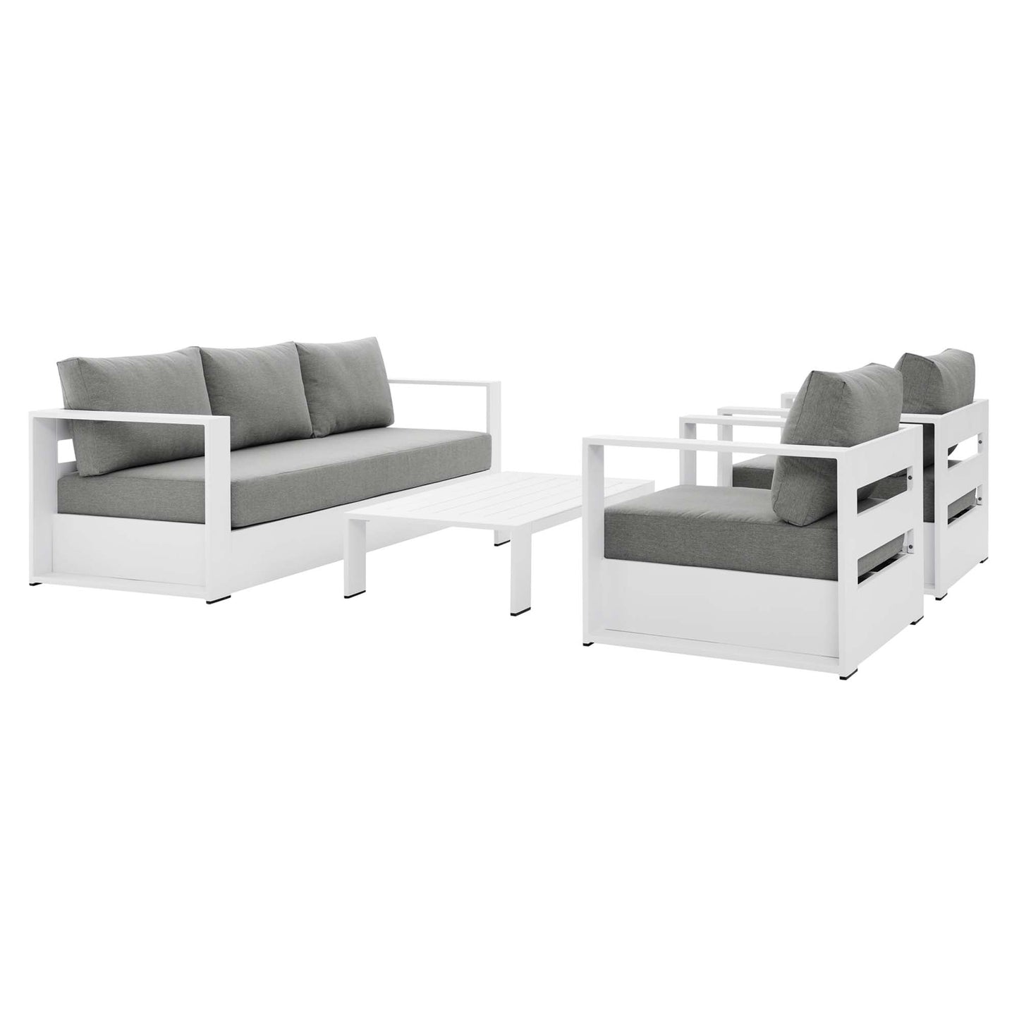 Tahoe 4 Piece Patio Aluminum Set by Modway