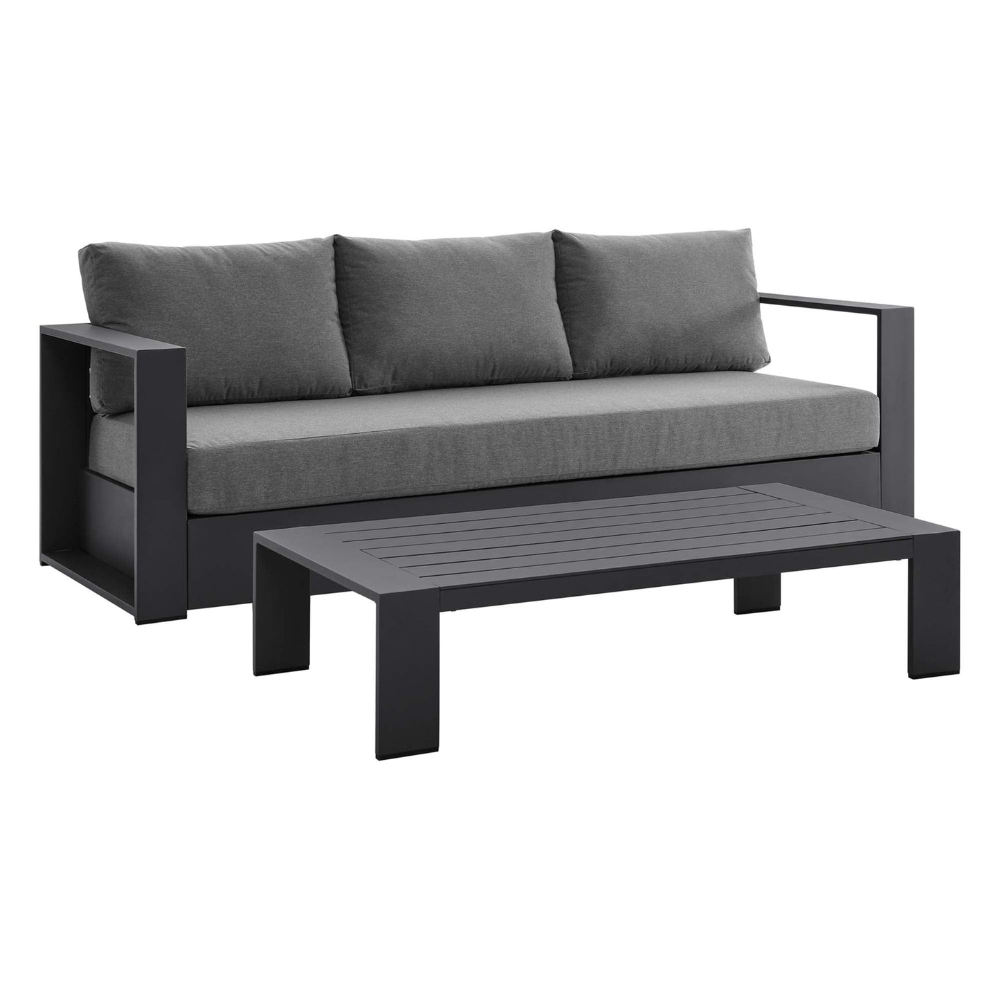 Tahoe 2 Piece Outdoor Aluminum Sofa and Table