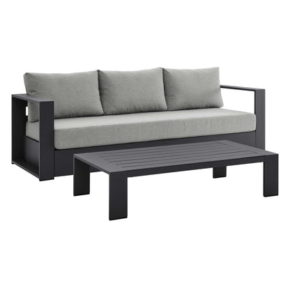Tahoe 2 Piece Outdoor Aluminum Sofa and Table
