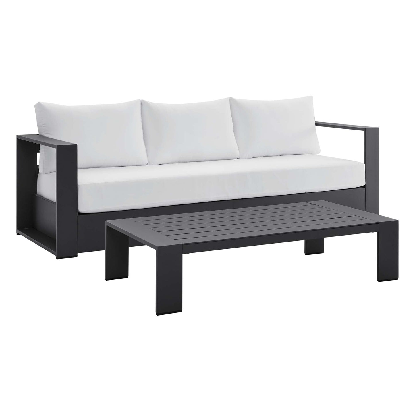 Tahoe 2 Piece Outdoor Aluminum Sofa and Table