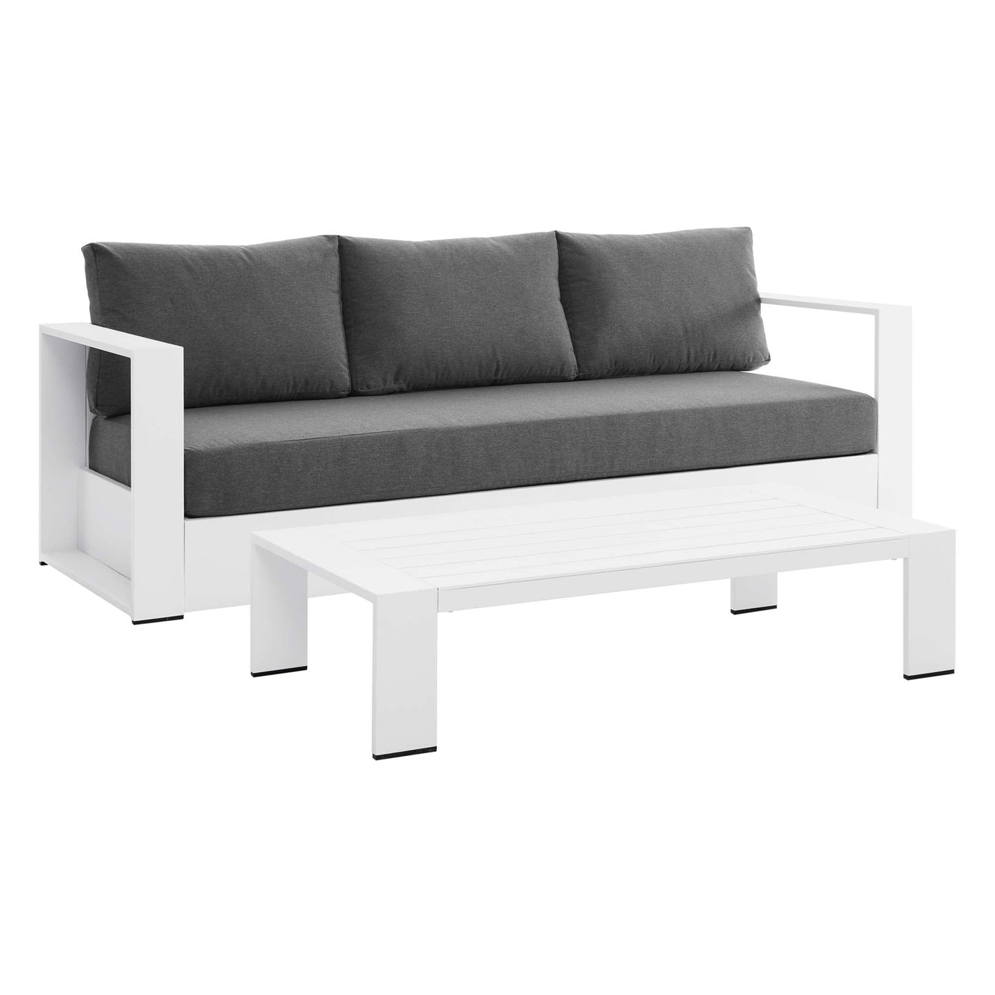 Tahoe 2 Piece Outdoor Aluminum Sofa and Table