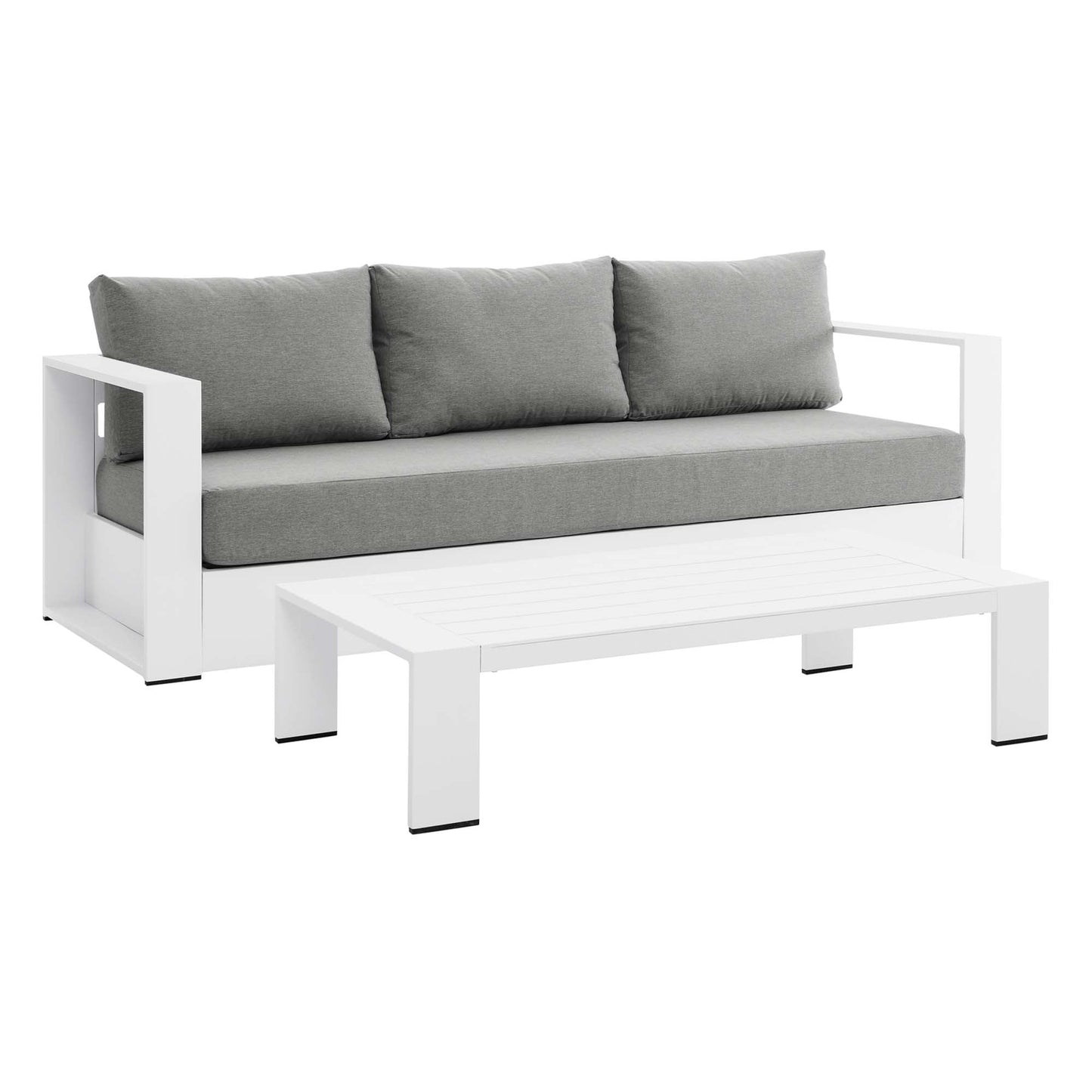 Tahoe 2 Piece Outdoor Aluminum Sofa and Table