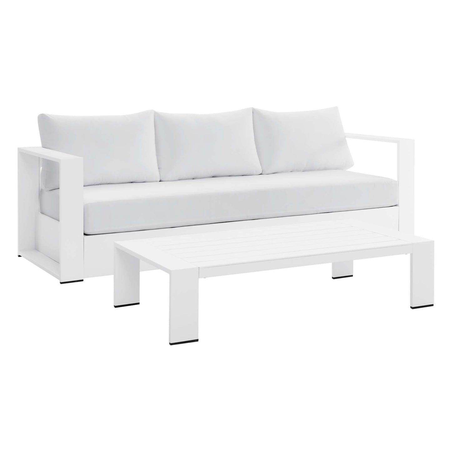 Tahoe 2 Piece Outdoor Aluminum Sofa and Table
