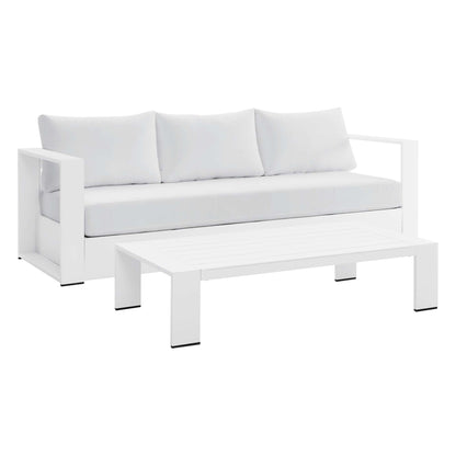Tahoe 2 Piece Outdoor Aluminum Sofa and Table