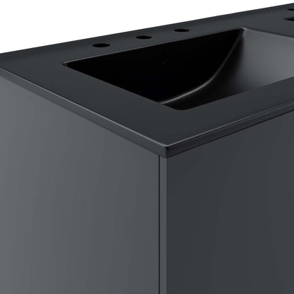 Vitality 48in double sink bathroom vanity dark gray top with circular sink holes on Tampa Home & Garden Store