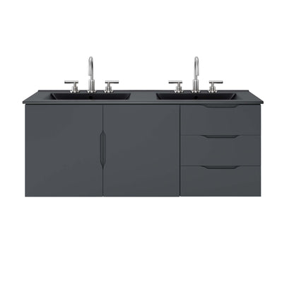 Vitality 48in double sink vanity with dual chrome faucets in dark gray finish HouseOfZazla on Tampa Home & Garden Store