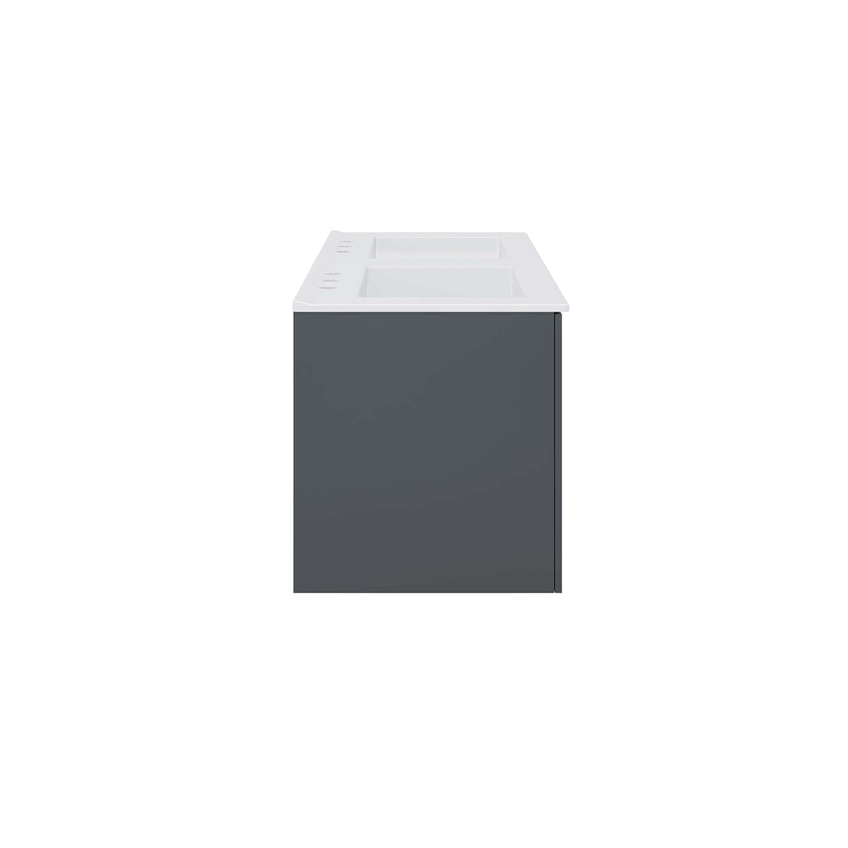 Vitality 48in double sink bathroom vanity white top on dark gray cabinet HouseOfZazla on Tampa Home & Garden Store