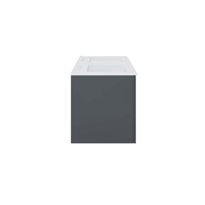 Vitality 48in double sink bathroom vanity white top on dark gray cabinet HouseOfZazla on Tampa Home & Garden Store