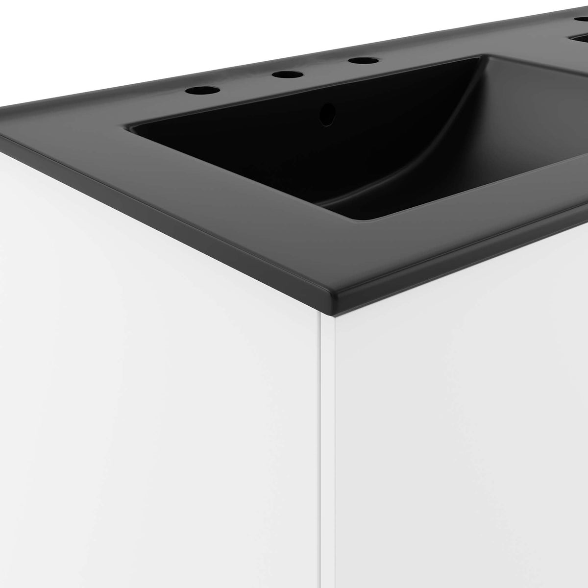 Vitality 48in double sink bathroom vanity countertop in dark gray with white base cabinet on Tampa Home & Garden Store