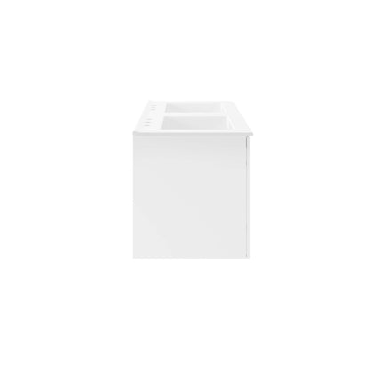 Vitality 48in double sink bathroom vanity with white finish and dual basins by Modway on Tampa Home & Garden Store