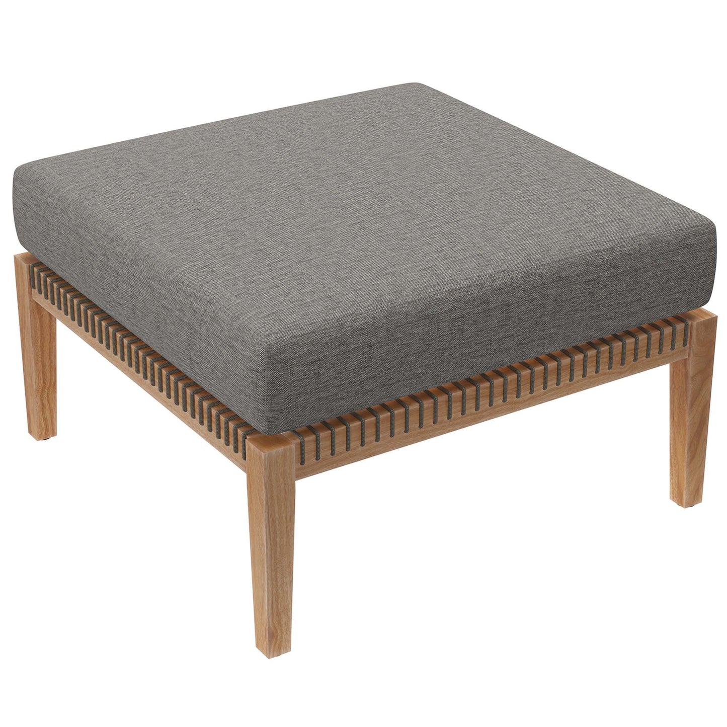 Coastal Style Teak Ottoman for Outdoor Living