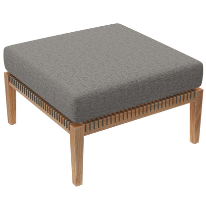 Coastal Style Teak Ottoman for Outdoor Living