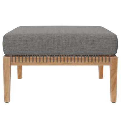 Coastal Style Teak Ottoman for Outdoor Living