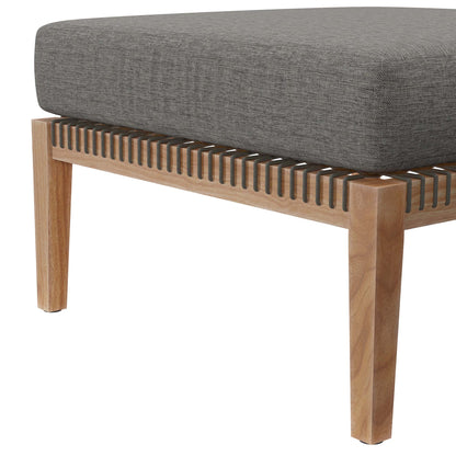 Coastal Style Teak Ottoman for Outdoor Living