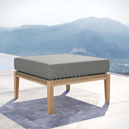 Coastal Style Teak Ottoman for Outdoor Living