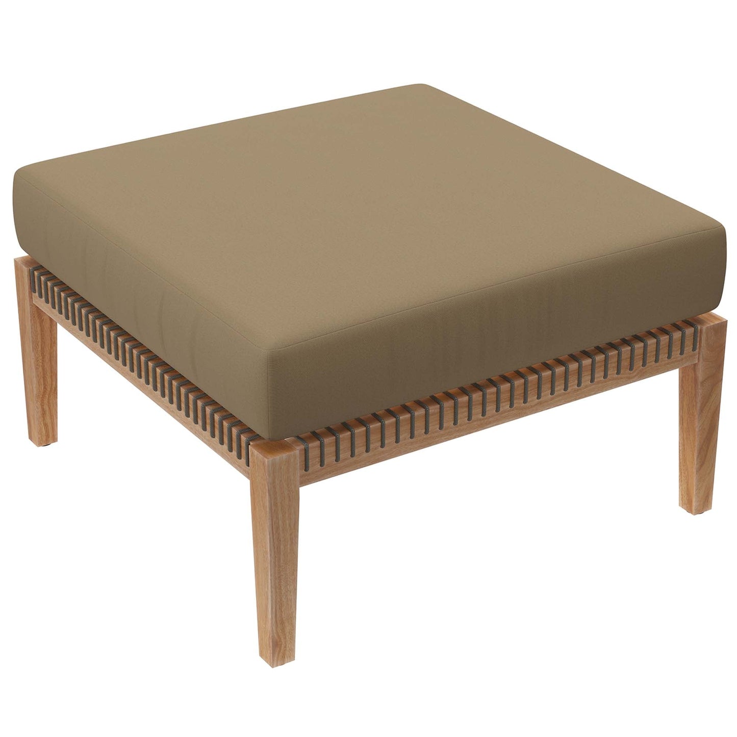 Coastal Style Teak Ottoman for Outdoor Living