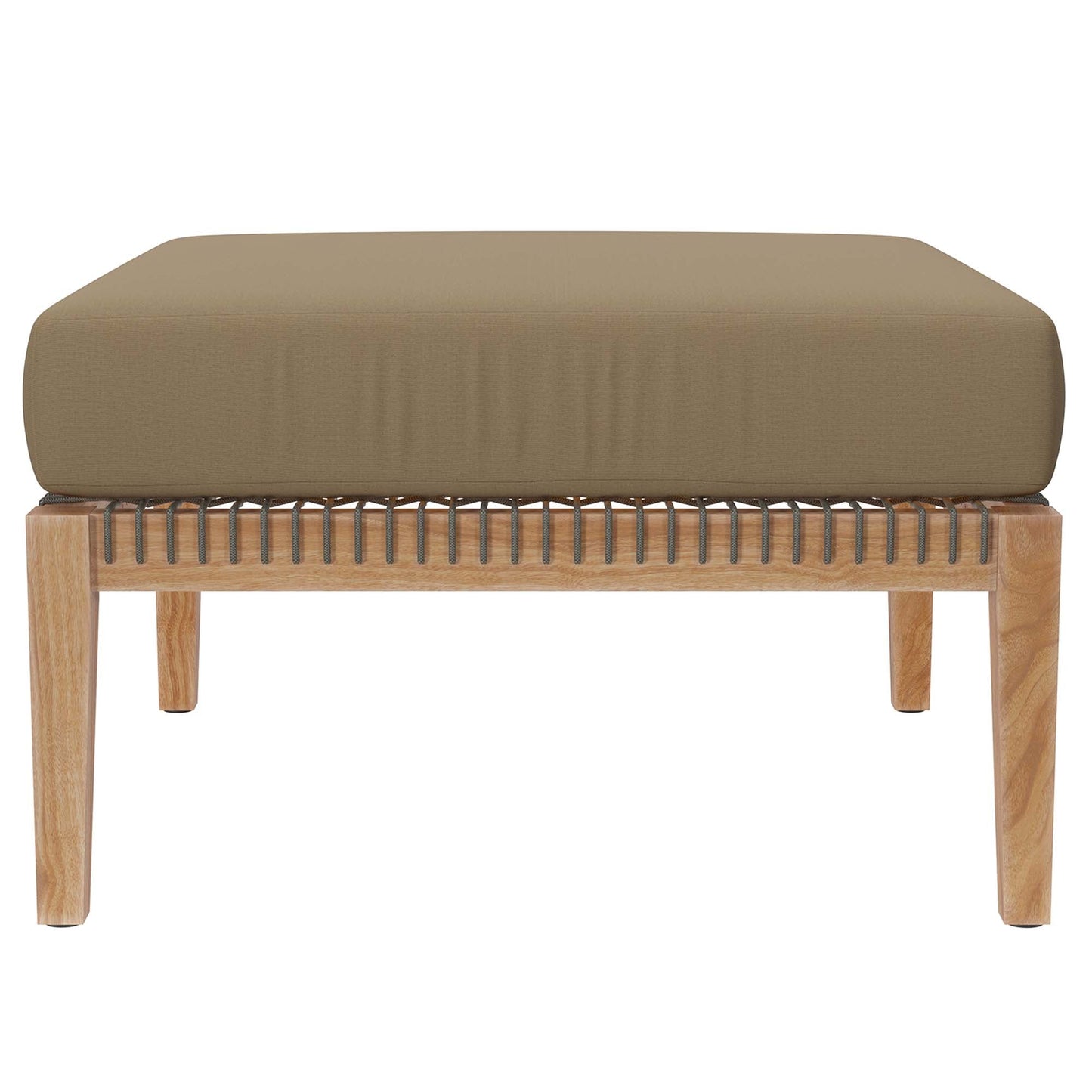 Coastal Style Teak Ottoman for Outdoor Living